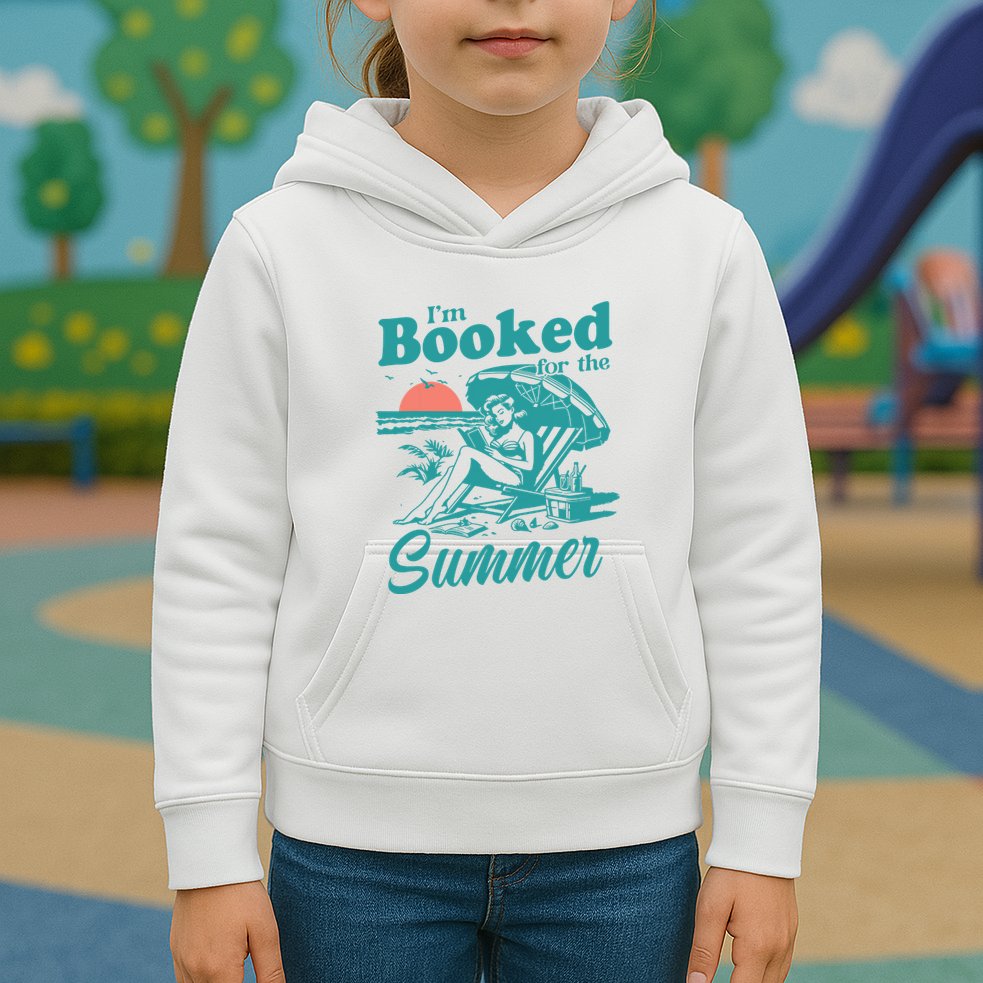 Im Booked For The Summer Book Girl Summer Coquette Kids Hoodie