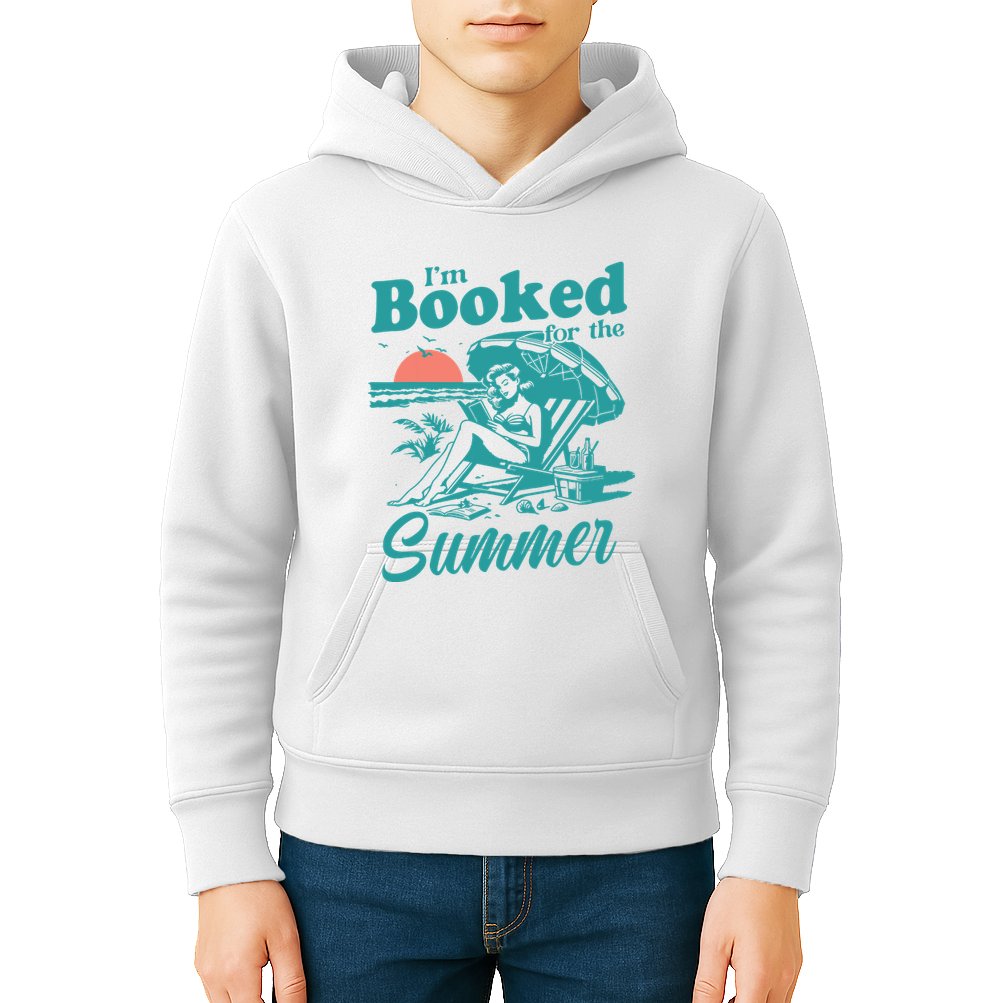 Im Booked For The Summer Book Girl Summer Coquette Kids Hoodie