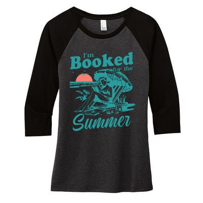 Im Booked For The Summer Book Girl Summer Coquette Women's Tri-Blend 3/4-Sleeve Raglan Shirt