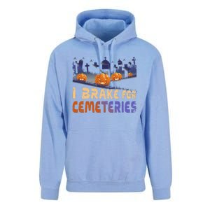 I Brake For Cemeteries Halloween Ghost Stories Supernatural Unisex Surf Hoodie