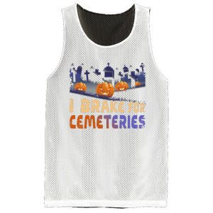 I Brake For Cemeteries Halloween Ghost Stories Supernatural Mesh Reversible Basketball Jersey Tank