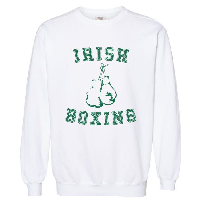 Irish Boxing Green Vintage Distressed Style T Garment-Dyed Sweatshirt