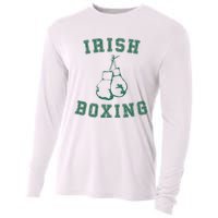 Irish Boxing Green Vintage Distressed Style T Cooling Performance Long Sleeve Crew