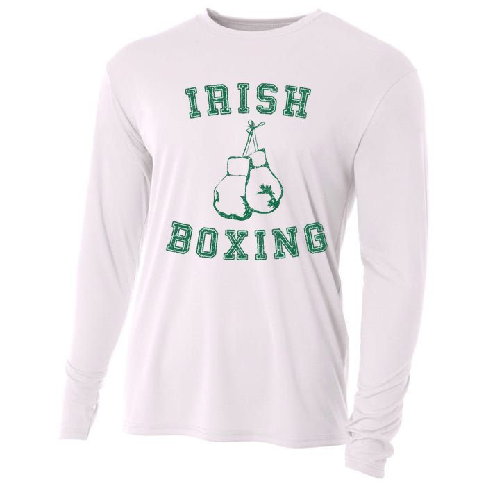 Irish Boxing Green Vintage Distressed Style T Cooling Performance Long Sleeve Crew