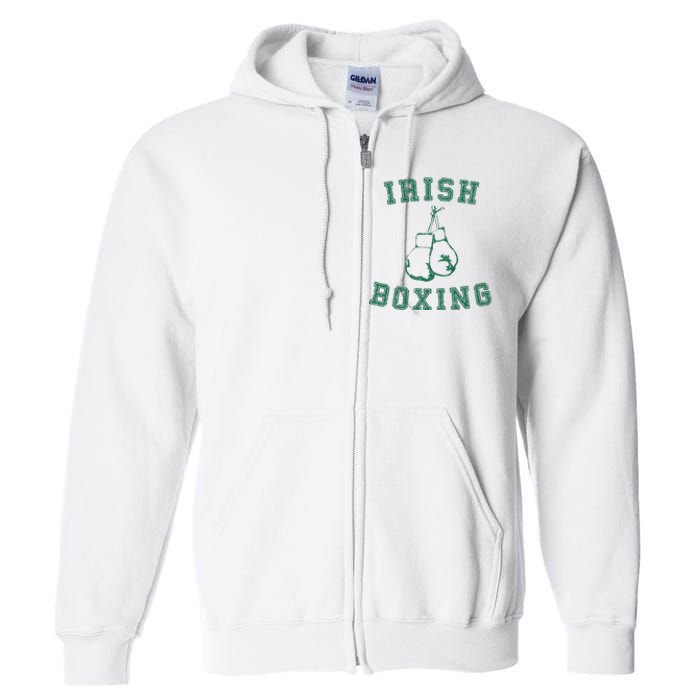 Irish Boxing Green Vintage Distressed Style T Full Zip Hoodie