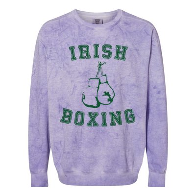 Irish Boxing Green Vintage Distressed Style Colorblast Crewneck Sweatshirt