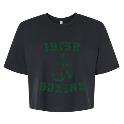 Irish Boxing Green Vintage Distressed Style Bella+Canvas Jersey Crop Tee