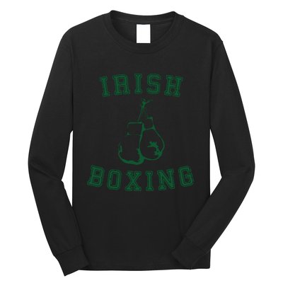 Irish Boxing Green Vintage Distressed Style Long Sleeve Shirt