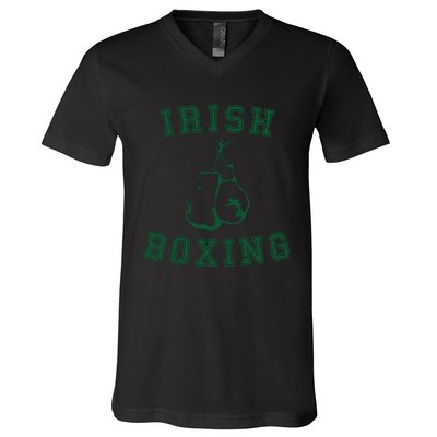 Irish Boxing Green Vintage Distressed Style V-Neck T-Shirt