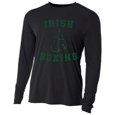 Irish Boxing Green Vintage Distressed Style Cooling Performance Long Sleeve Crew