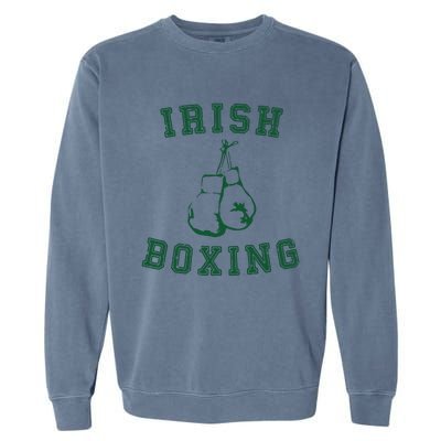 Irish Boxing Green Vintage Distressed Style Garment-Dyed Sweatshirt