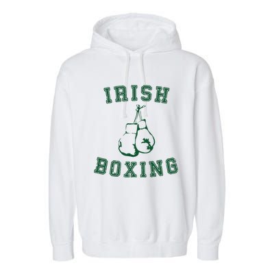 Irish Boxing Green Vintage Distressed Style Garment-Dyed Fleece Hoodie