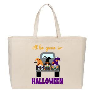 Ill Be Gnome For Halloween Cute Festive Cotton Canvas Jumbo Tote