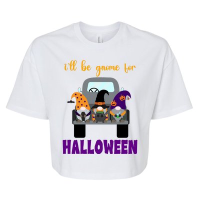 Ill Be Gnome For Halloween Cute Festive Bella+Canvas Jersey Crop Tee