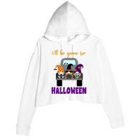 Ill Be Gnome For Halloween Cute Festive Crop Fleece Hoodie