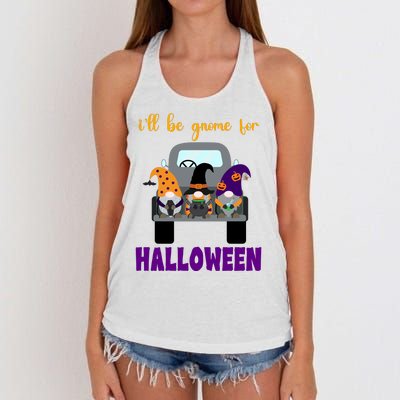 Ill Be Gnome For Halloween Cute Festive Women's Knotted Racerback Tank