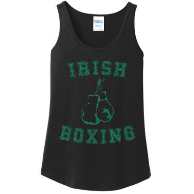 Irish Boxing Green Vintage Distressed Style Ladies Essential Tank