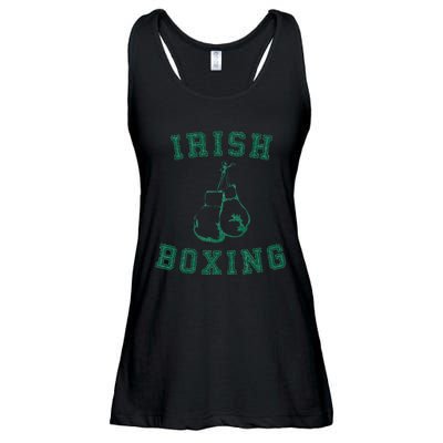 Irish Boxing Green Vintage Distressed Style Ladies Essential Flowy Tank