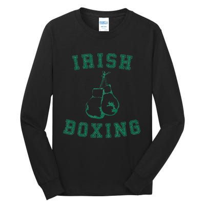 Irish Boxing Green Vintage Distressed Style Tall Long Sleeve T-Shirt