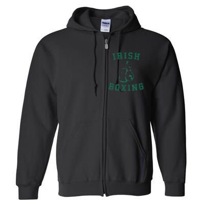 Irish Boxing Green Vintage Distressed Style Full Zip Hoodie