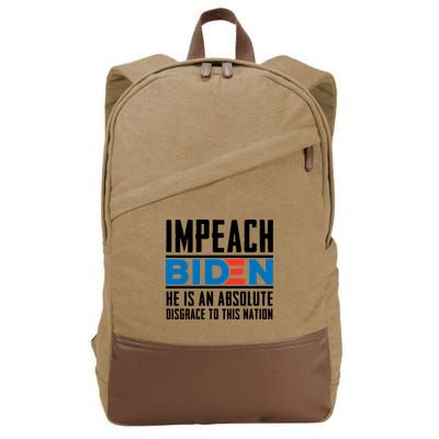 Impeach Biden He Is An Absolute Disgrace To This Nation Cotton Canvas Backpack