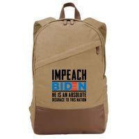 Impeach Biden He Is An Absolute Disgrace To This Nation Cotton Canvas Backpack