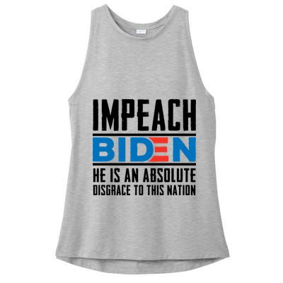 Impeach Biden He Is An Absolute Disgrace To This Nation Ladies PosiCharge Tri-Blend Wicking Tank