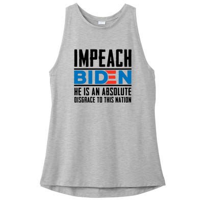 Impeach Biden He Is An Absolute Disgrace To This Nation Ladies PosiCharge Tri-Blend Wicking Tank