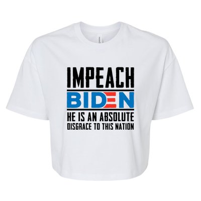 Impeach Biden He Is An Absolute Disgrace To This Nation Bella+Canvas Jersey Crop Tee