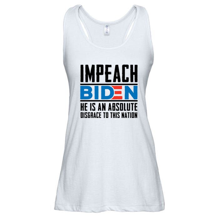 Impeach Biden He Is An Absolute Disgrace To This Nation Ladies Essential Flowy Tank