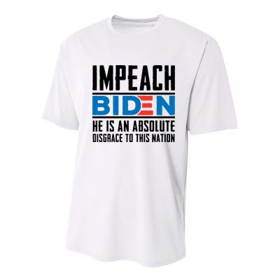 Impeach Biden He Is An Absolute Disgrace To This Nation Youth Performance Sprint T-Shirt