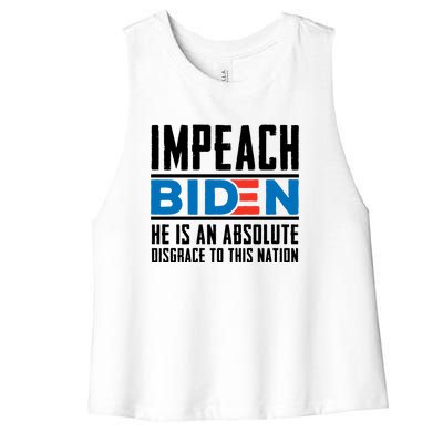 Impeach Biden He Is An Absolute Disgrace To This Nation Women's Racerback Cropped Tank