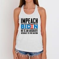 Impeach Biden He Is An Absolute Disgrace To This Nation Women's Knotted Racerback Tank