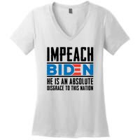 Impeach Biden He Is An Absolute Disgrace To This Nation Women's V-Neck T-Shirt