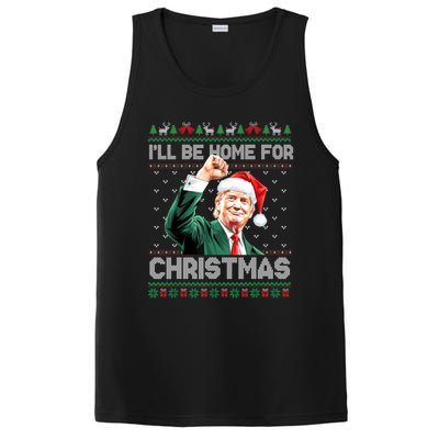 ILl Be Home For Christmas Funny Trump Ugly Sweater Xmas PosiCharge Competitor Tank