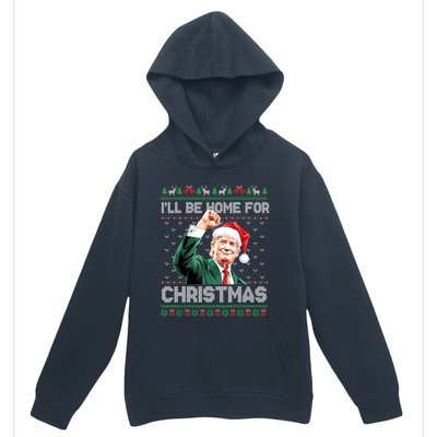 ILl Be Home For Christmas Funny Trump Ugly Sweater Xmas Urban Pullover Hoodie