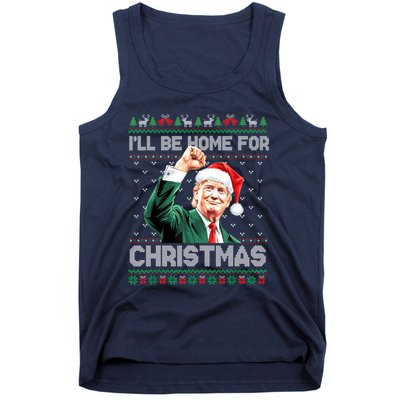 ILl Be Home For Christmas Funny Trump Ugly Sweater Xmas Tank Top