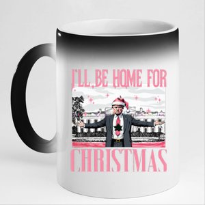 ILl Be Home For Christmas Funny Santa Claus Trump 2024 11oz Black Color Changing Mug