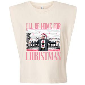 ILl Be Home For Christmas Funny Santa Claus Trump 2024 Garment-Dyed Women's Muscle Tee