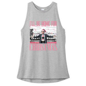 ILl Be Home For Christmas Funny Santa Claus Trump 2024 Ladies PosiCharge Tri-Blend Wicking Tank