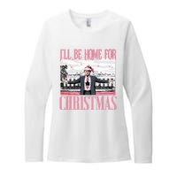 ILl Be Home For Christmas Funny Santa Claus Trump 2024 Womens CVC Long Sleeve Shirt