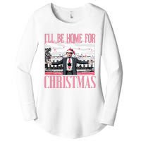 ILl Be Home For Christmas Funny Santa Claus Trump 2024 Women's Perfect Tri Tunic Long Sleeve Shirt