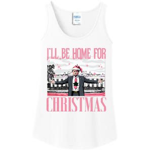 ILl Be Home For Christmas Funny Santa Claus Trump 2024 Ladies Essential Tank