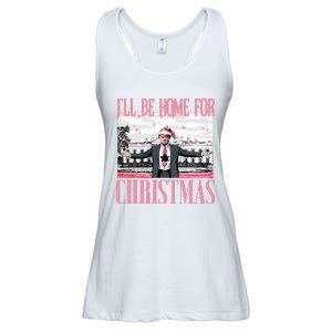 ILl Be Home For Christmas Funny Santa Claus Trump 2024 Ladies Essential Flowy Tank