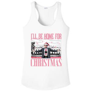 ILl Be Home For Christmas Funny Santa Claus Trump 2024 Ladies PosiCharge Competitor Racerback Tank