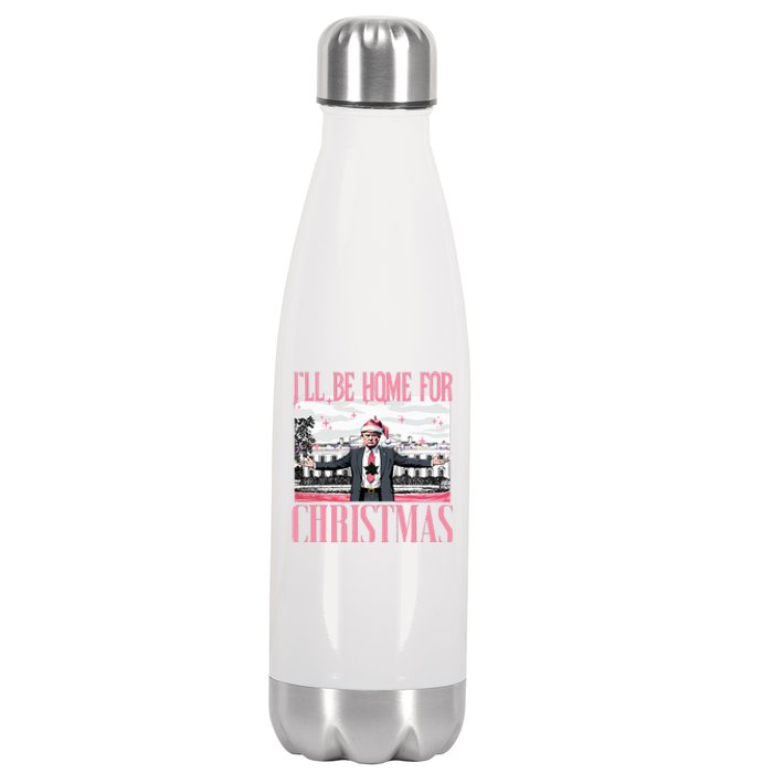 ILl Be Home For Christmas Funny Santa Claus Trump 2024 Stainless Steel Insulated Water Bottle