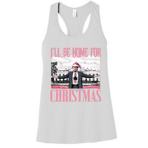 ILl Be Home For Christmas Funny Santa Claus Trump 2024 Women's Racerback Tank