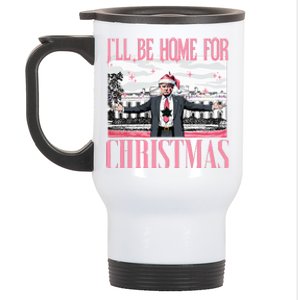 ILl Be Home For Christmas Funny Santa Claus Trump 2024 Stainless Steel Travel Mug