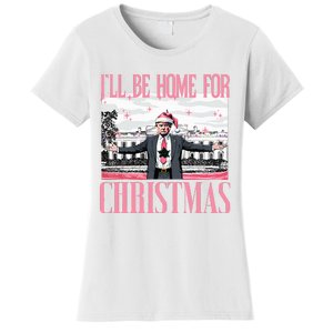 ILl Be Home For Christmas Funny Santa Claus Trump 2024 Women's T-Shirt