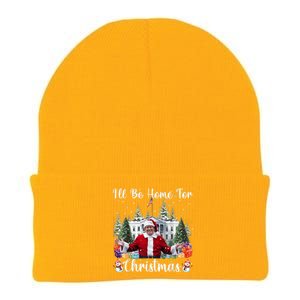 Ill Be Home For Christmas Funny Santa Claus Trump 2024 Knit Cap Winter Beanie